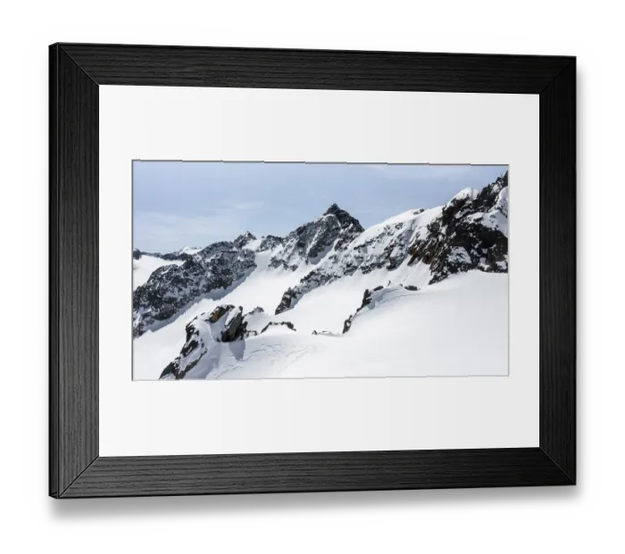 Framed Print : Schrandele and Wildgradspitze, high mountains with glacier Lisener Ferner