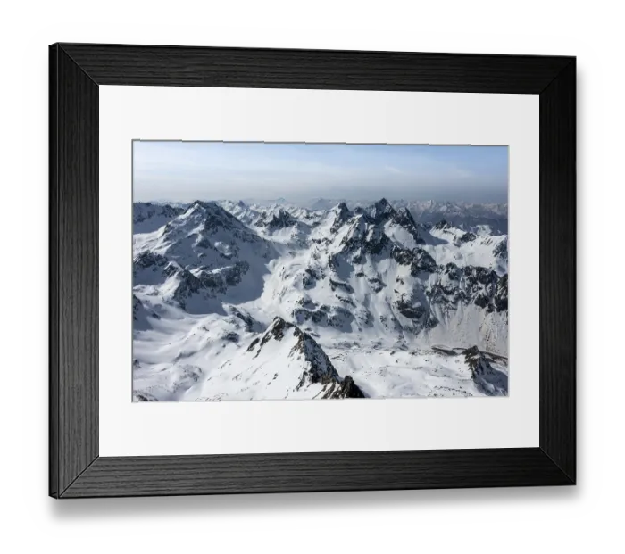 Framed Print : Aerial view, mountains in winter