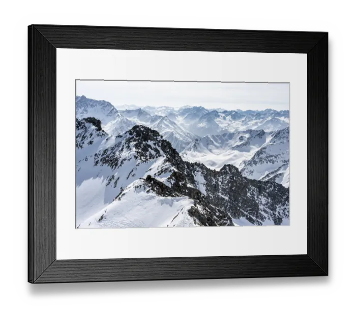 Framed Print : Peaks and mountains in winter, Sellraintal Framed Print : Peaks and mountains in winter, Sellraintal