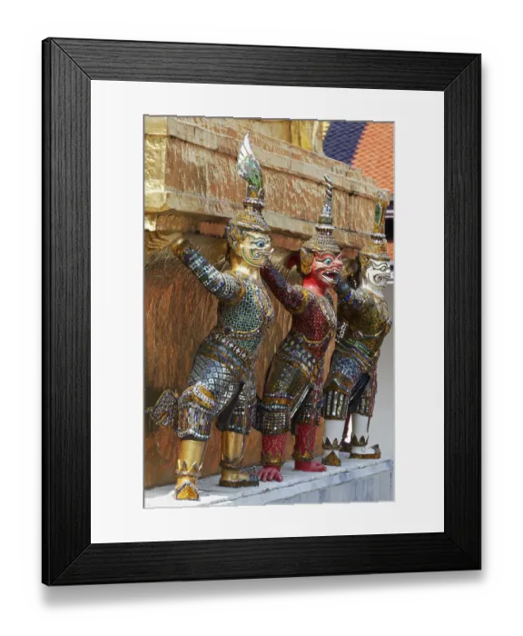 Framed Print : Monkey figures as caryatids, mythical warriors from Ramacia