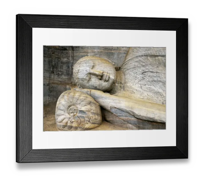 Framed Print : Rock relief, lying Buddha, Gal Vihara Temple Framed Print : Rock relief, lying Buddha, Gal Vihara Temple