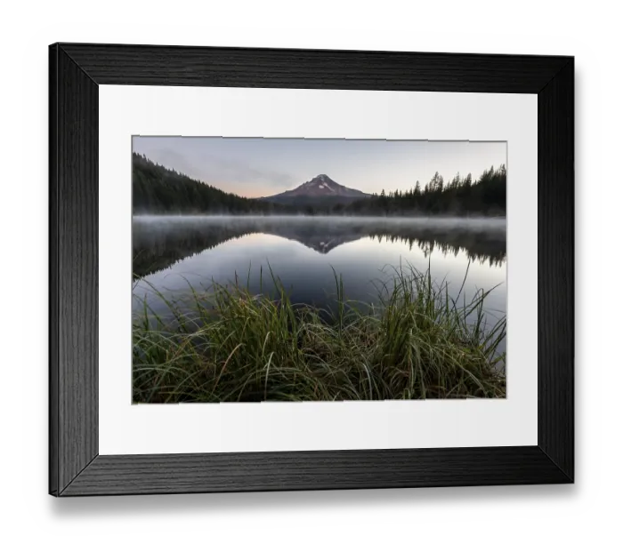 Framed Print : Reflection of Mt Hood volcano in Trillium Lake Framed Print : Reflection of Mt Hood volcano in Trillium Lake