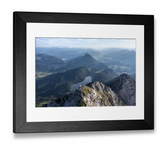 Framed Print : Aerial view, evening mood in the mountains Framed Print : Aerial view, evening mood in the mountains