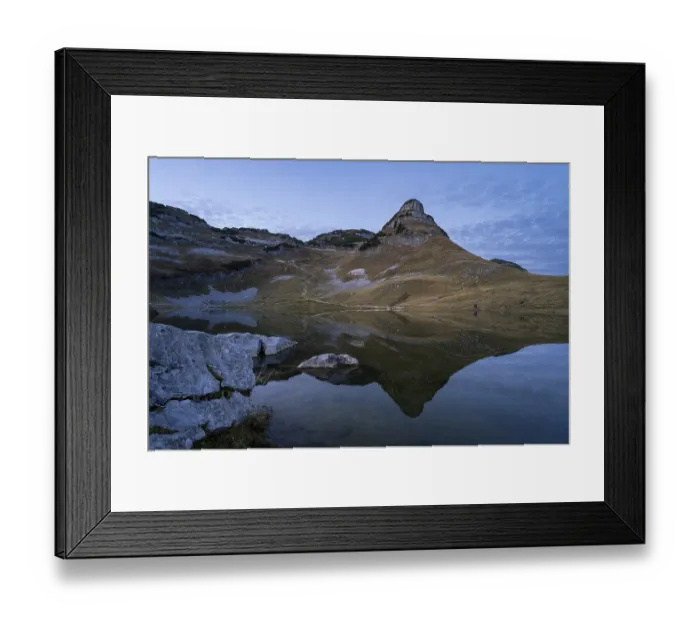 Framed Print : Lake Augstsee and the Atterkogel mountain on the Loser