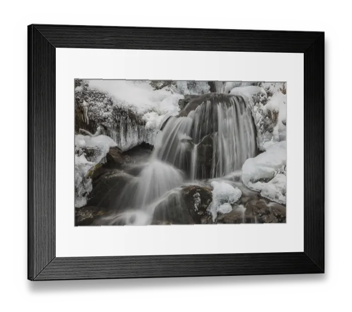 Framed Print : Running water and ice, Bavarian Forest