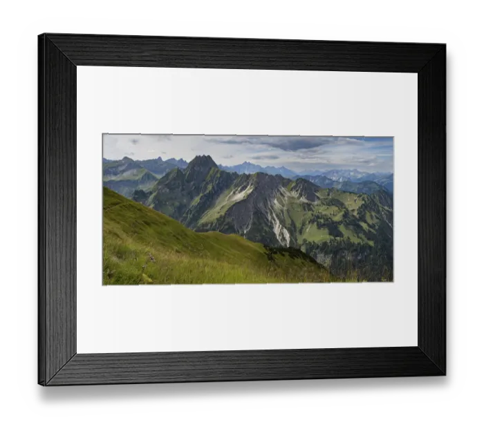 Framed Print : Mountain panorama from Laufbacher-Eckweg to Hoefats Framed Print : Mountain panorama from Laufbacher-Eckweg to Hoefats