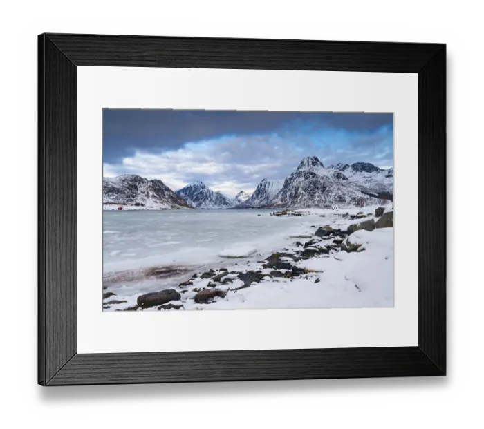 Framed Print : Winter Scandinavian landscape, sea