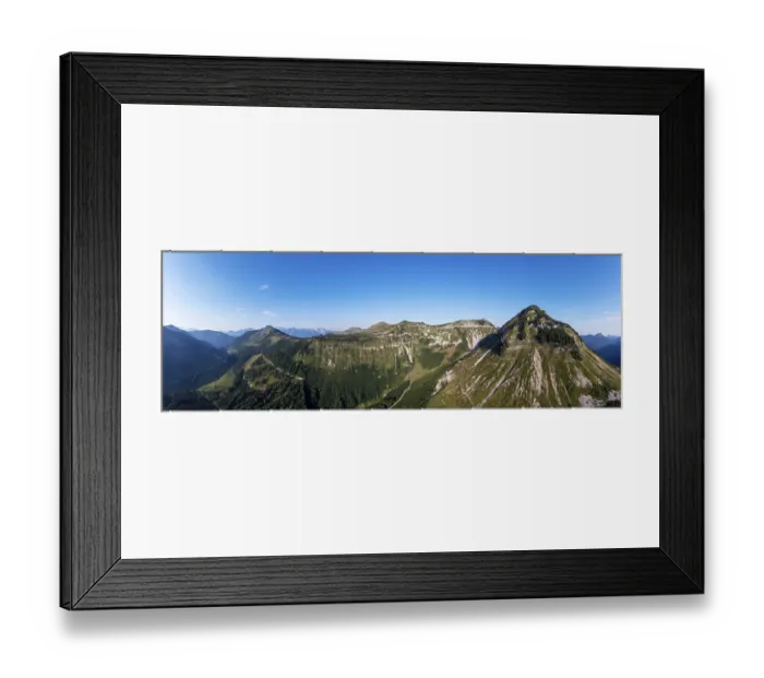 Framed Print : Drone shot, panorama shot, mountain landscape