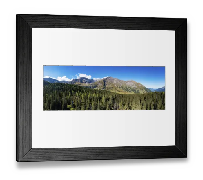Framed Print : View over the Rauris primeval forest to the Hohe Sonnblick