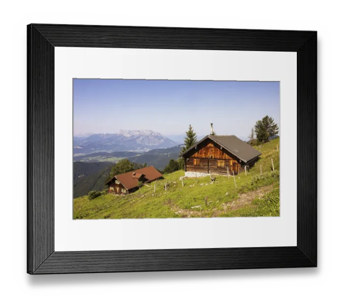 Framed Print : Hiking trail to the Ochsenberg and Eibleck past the Eibleckalm with Untersberg