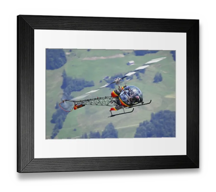 Framed Print : Vintage helicopter Bell-47, HB-ZDF