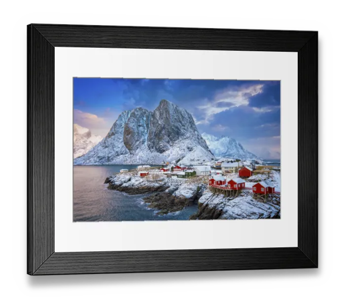 Framed Print : Famous tourist attraction Hamnoy fishing village on Lofoten Islands Framed Print : Famous tourist attraction Hamnoy fishing village on Lofoten Islands