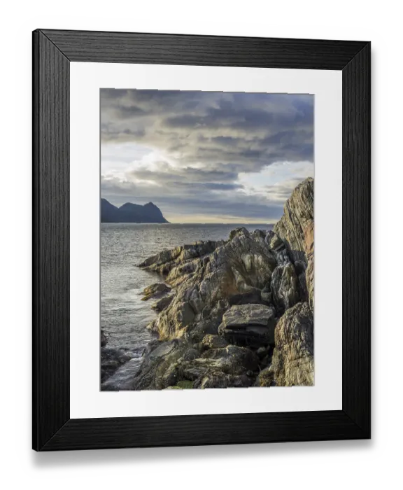 Framed Print : Rock structures on the coast near Husoy Framed Print : Rock structures on the coast near Husoy