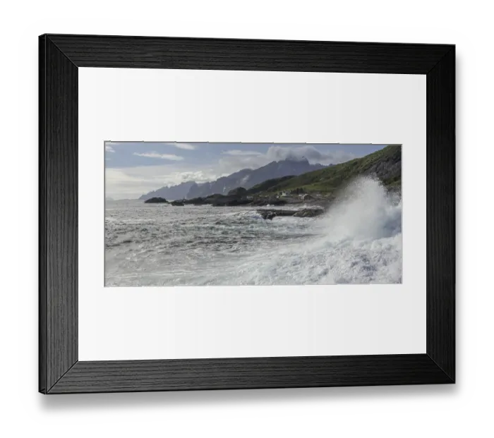 Framed Print : Waves breaking on the rocky coast Framed Print : Waves breaking on the rocky coast