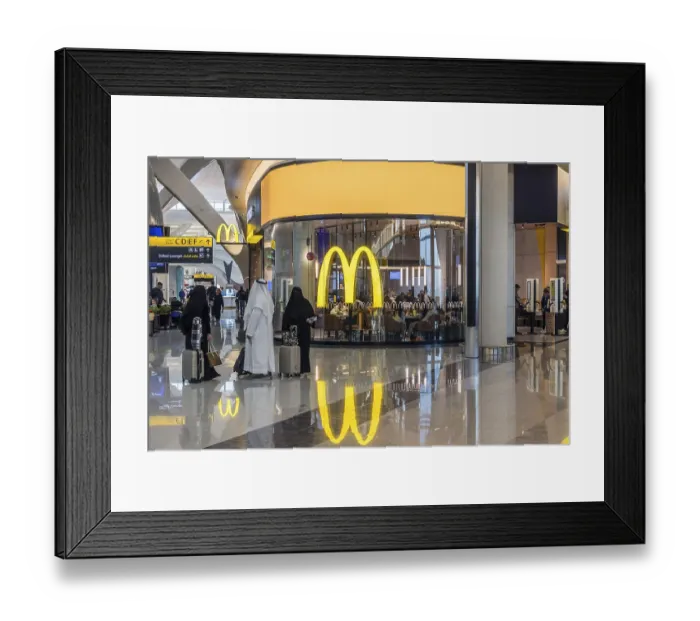 Framed Print : Abu Dhabi Airport, Zayed International Airport with passengers