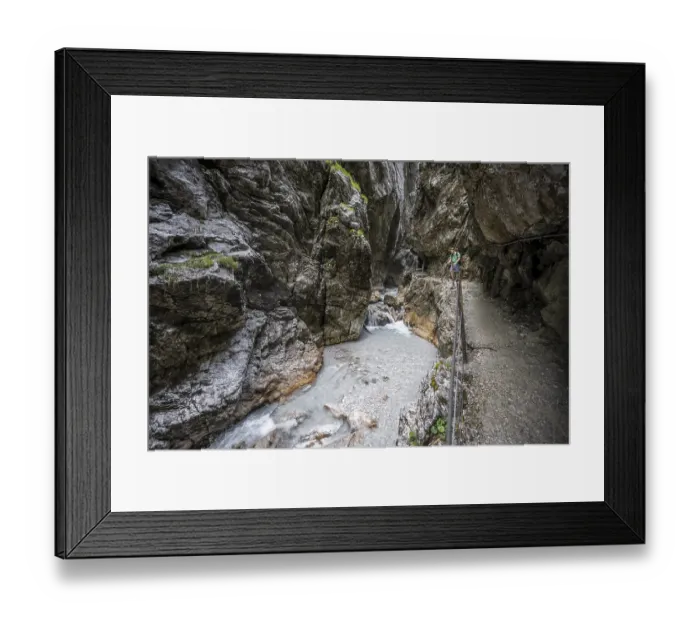 Framed Print : Hammersbach mountain stream in a canyon