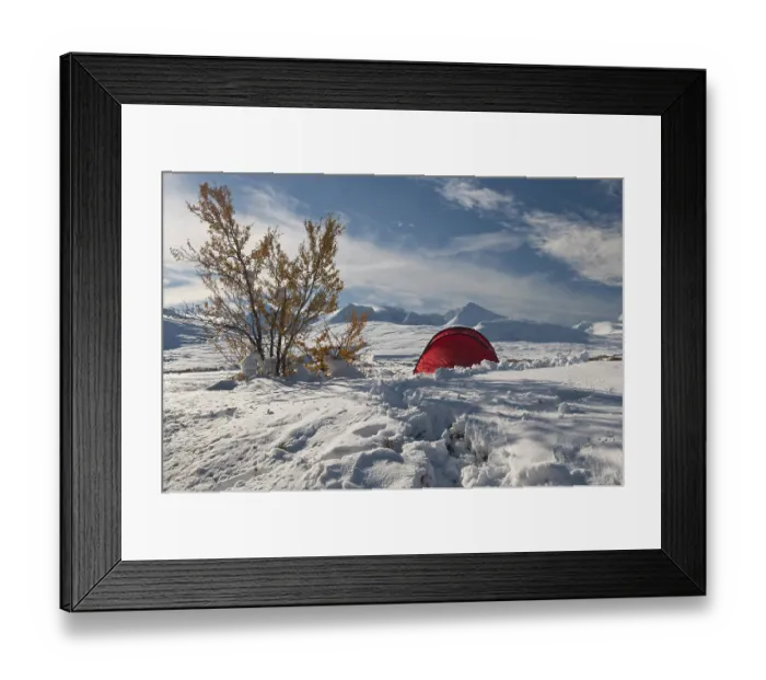 Framed Print : Tent in mountain landscape, Sarek National Park