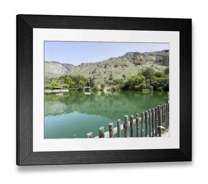 Framed Print : View of artificial lake created in 1987 on the edge of the Psiloritis Mountains