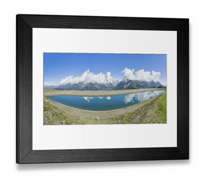 Framed Print : Reservoir with Hochkoenig mountains