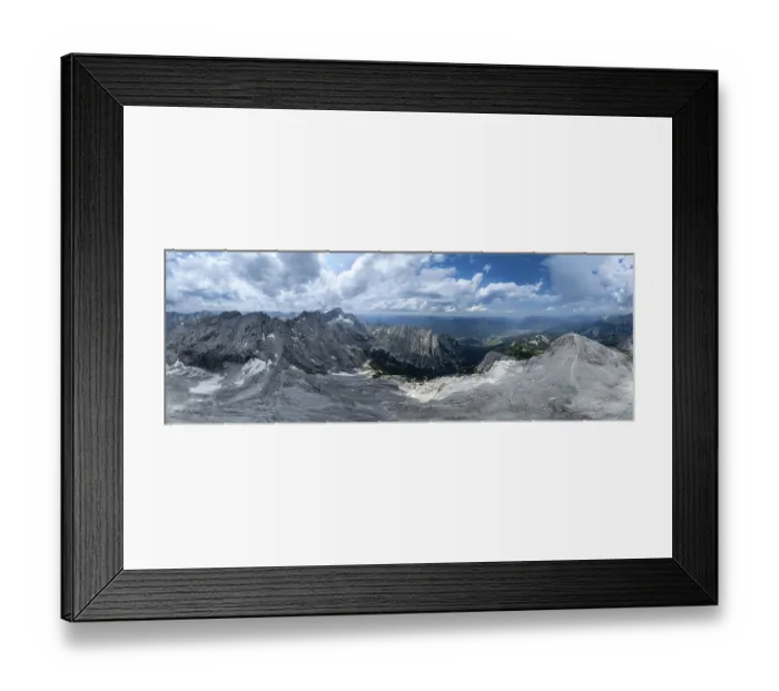 Framed Print : Alpine panorama, aerial view, 360° view from the Alpspitze