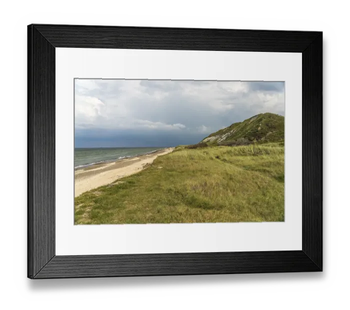 Framed Print : The Groenne beach and Svinklovene dunes at Jammer Bay