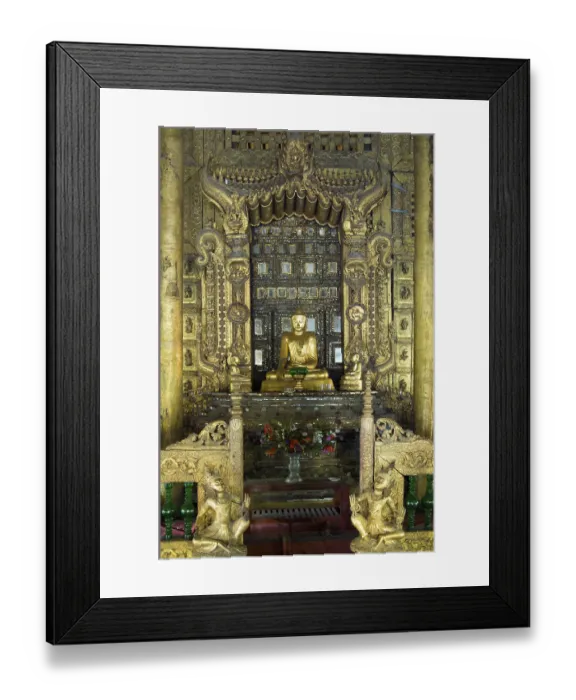 Framed Print : Buddha statue, Monastery Shwe In Bin Kyaung Framed Print : Buddha statue, Monastery Shwe In Bin Kyaung