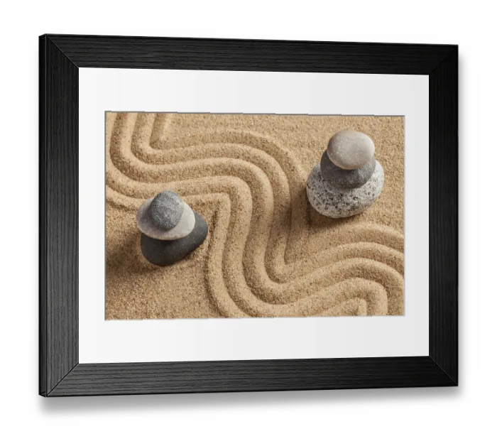 Framed Print : Japanese Zen stone garden, relaxation