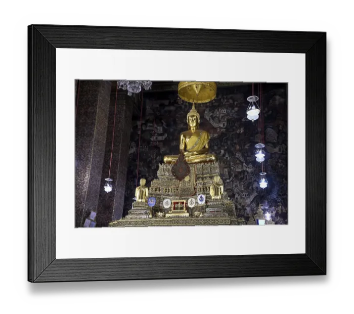 Framed Print : Golden Buddha in Wat Pho, Temple of the Reclining Buddha