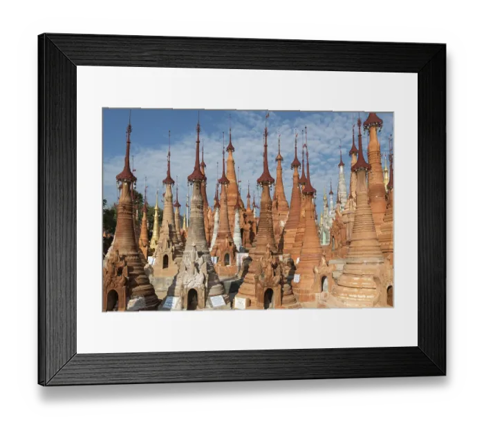 Framed Print : Buddhist stupas of Shwe Inn Thein Paya