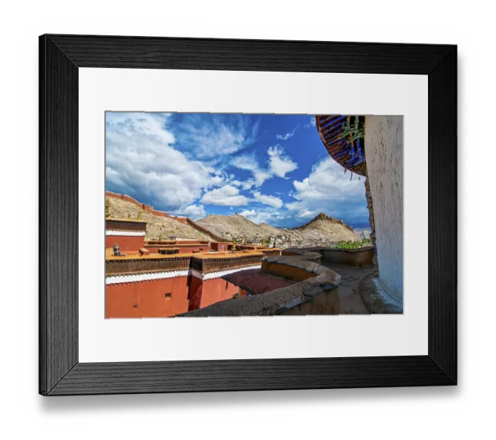 Framed Print : The old tibetan quarter before the Dzong Framed Print : The old tibetan quarter before the Dzong