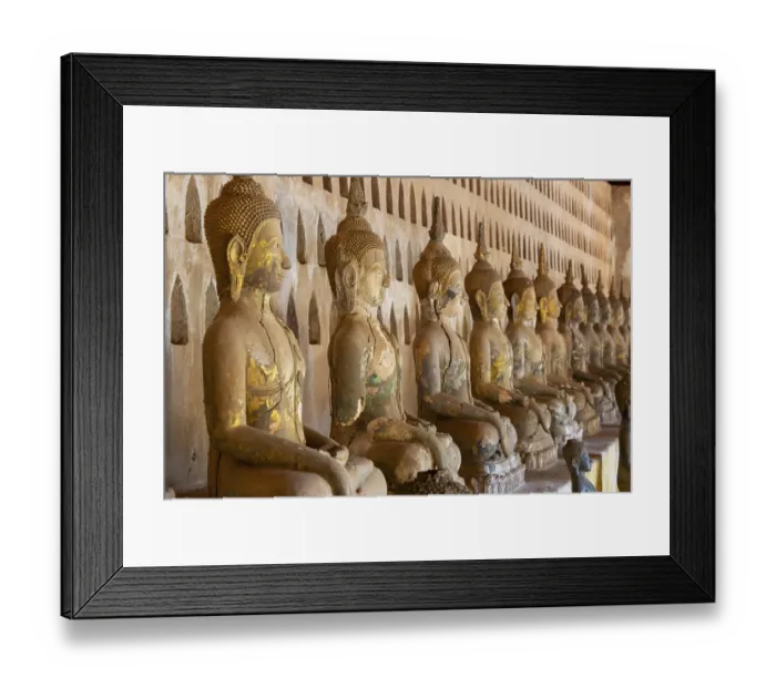 Framed Print : Ancient Buddha statues in the courtyard of Wat Si Saket