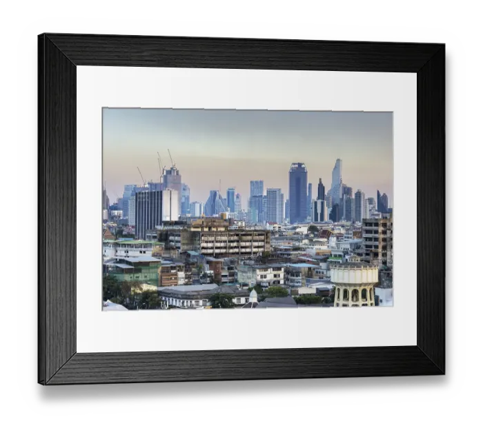 Framed Print : Panorama from Golden Mount, skyline of Bangkok Framed Print : Panorama from Golden Mount, skyline of Bangkok