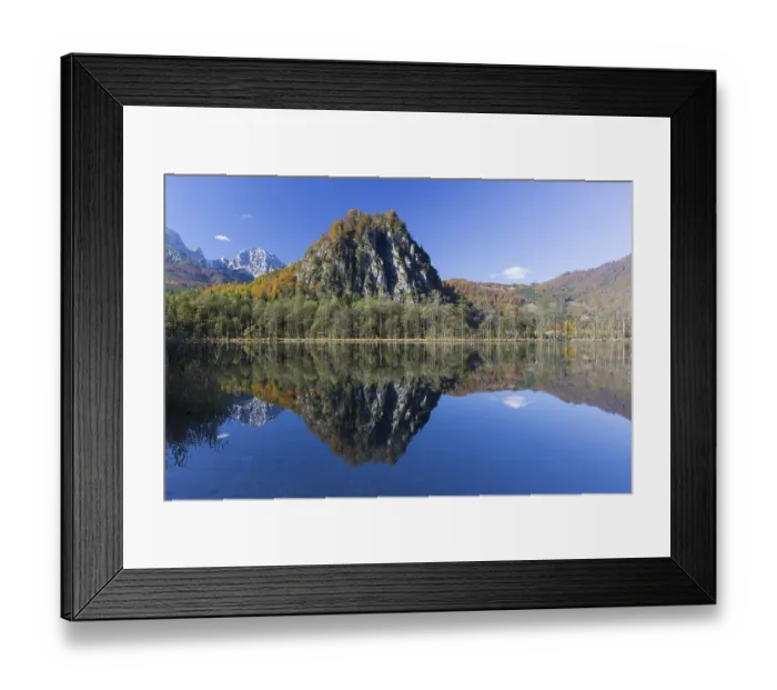 Framed Print : Autumn mood at lake Almsee, Gruenau