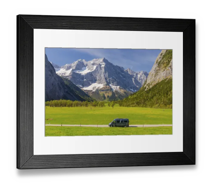 Framed Print : Camper van, Nature conservancy area Grosser Ahornboden