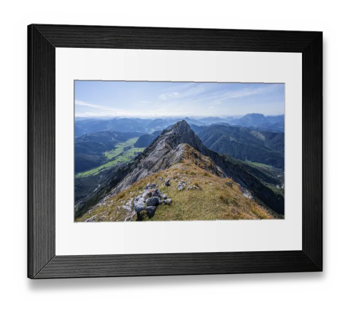 Framed Print : Hiking trail along a ridge, view of mountain landscape Framed Print : Hiking trail along a ridge, view of mountain landscape