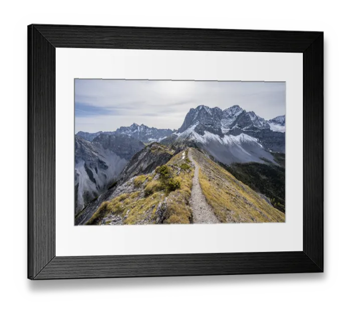 Framed Print : Hiking trail on the ridge of the Hahnkampl Framed Print : Hiking trail on the ridge of the Hahnkampl