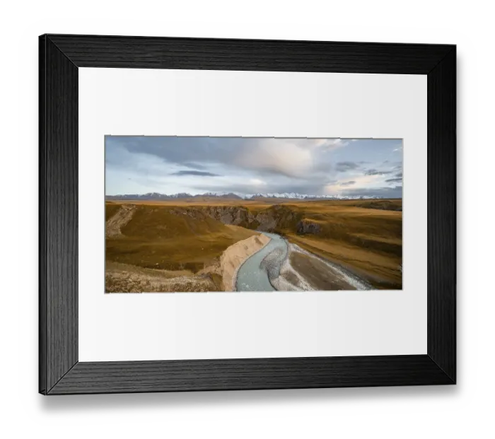 Framed Print : Mountain valley with Sary Jaz river