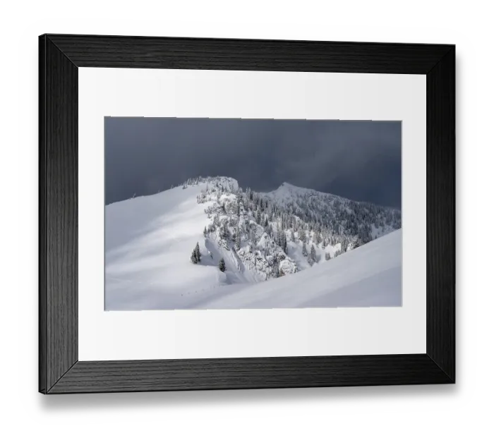 Framed Print : Mountain landscape in the snow