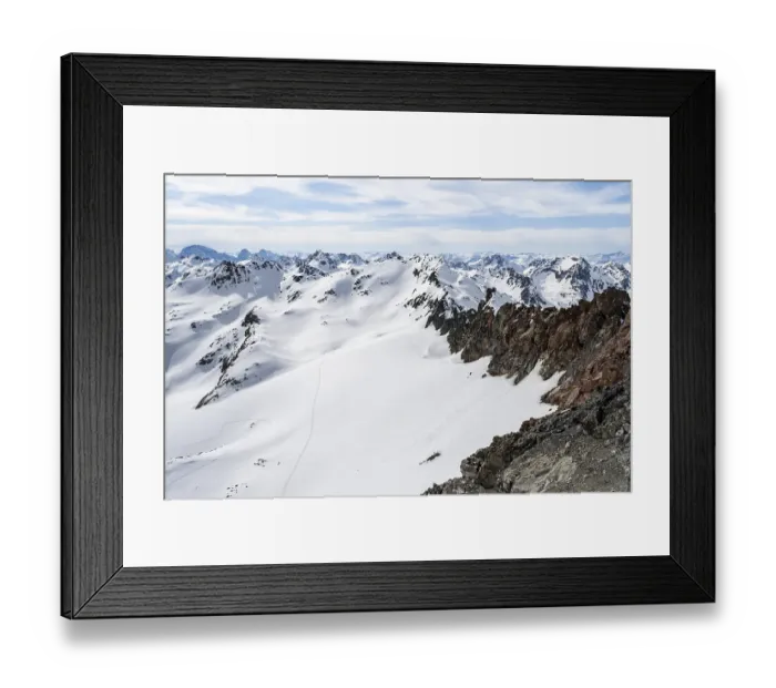 Framed Print : Mountain panorama with view of the Scalettahorn summit