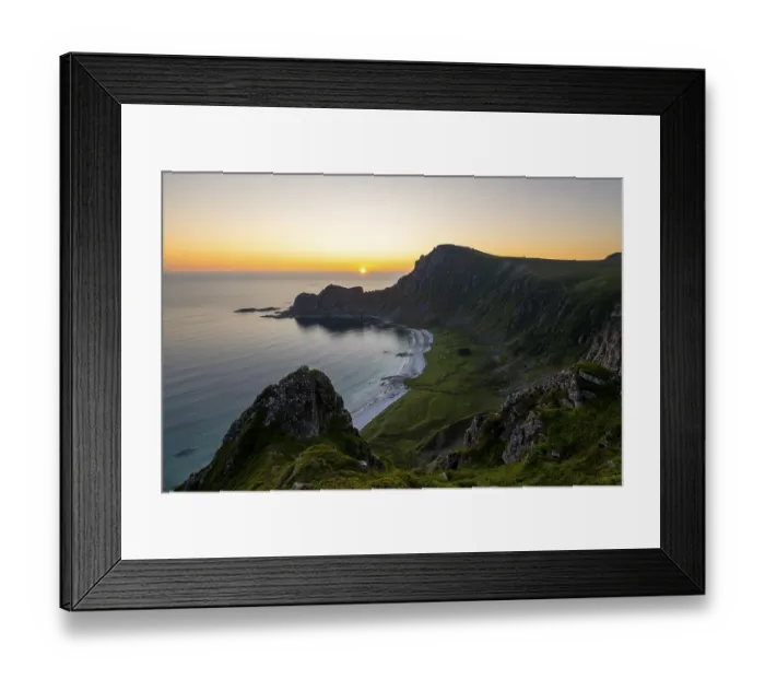 Framed Print : View of coastal landscape at sunset Framed Print : View of coastal landscape at sunset