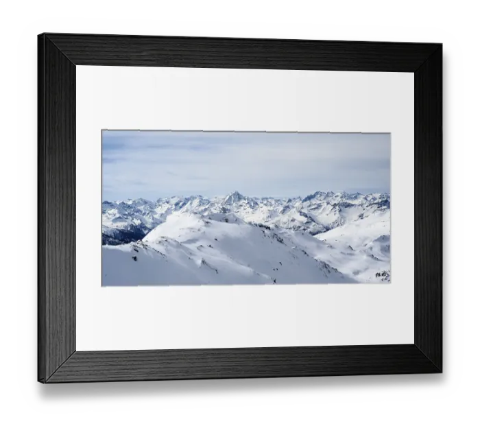 Framed Print : Mountain panorama, untouched snow-covered mountains