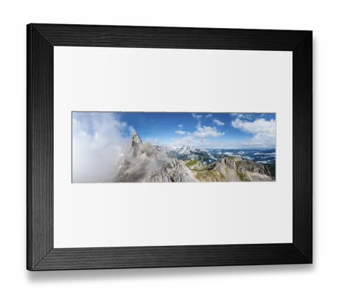 Framed Print : Alpine panorama, aerial view, Wettersteingrad with Partenkirchner Dreitorspitze
