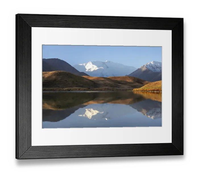 Framed Print : Morning atmosphere, mountains reflected in a small mountain lake