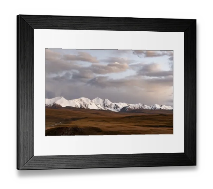Framed Print : Glaciated and snow-capped mountains