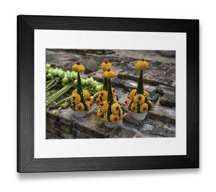 Framed Print : Offerings in front of the reclining Buddha