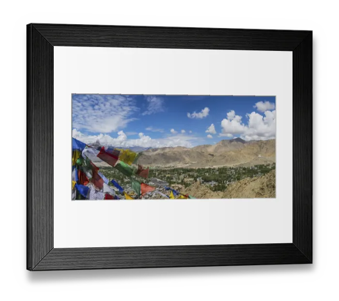 Framed Print : Panorama from Tsenmo hill over Leh and the Indus valley to Stok Kangri Framed Print : Panorama from Tsenmo hill over Leh and the Indus valley to Stok Kangri