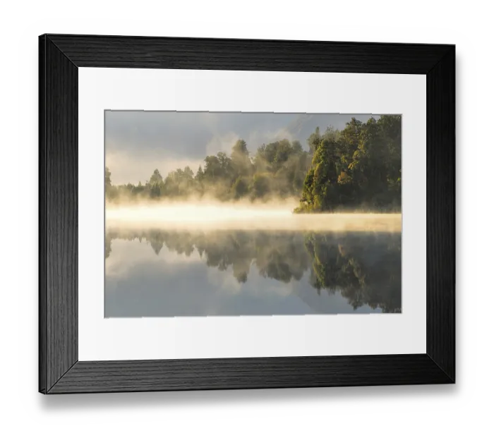 Framed Print : Trees reflected in Lake Matheson Framed Print : Trees reflected in Lake Matheson