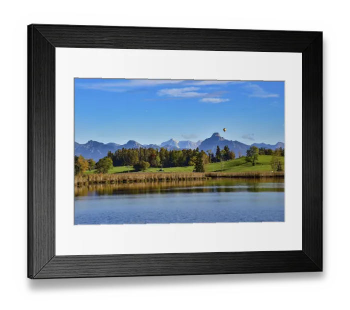 Framed Print : Mountain panorama at Grundweiher near Rueckholz