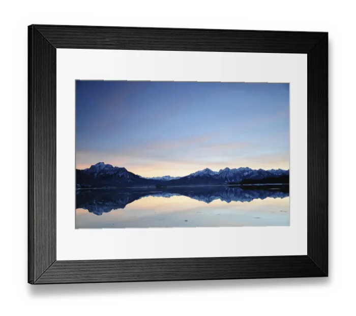 Framed Print : Sunset at the Forggensee near Fuessen in the Allgaeu
