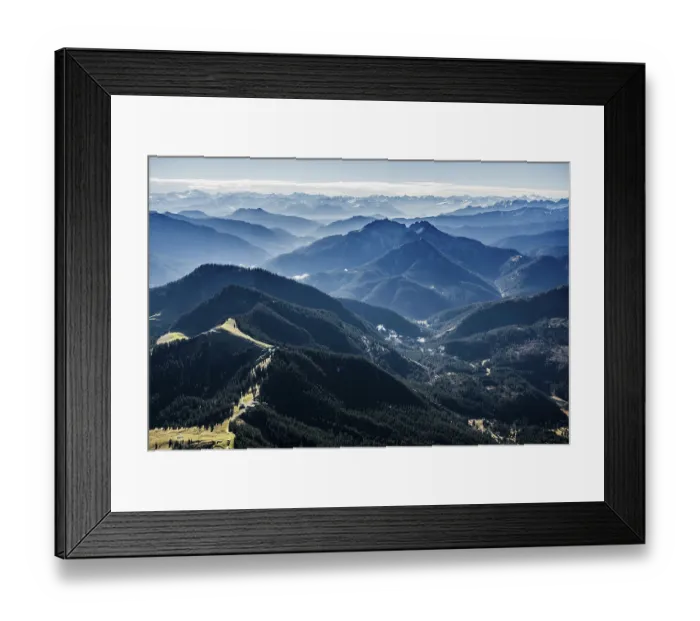Framed Print : Aerial view, bird's eye view, Alps near Garmisch-Partenkirchen